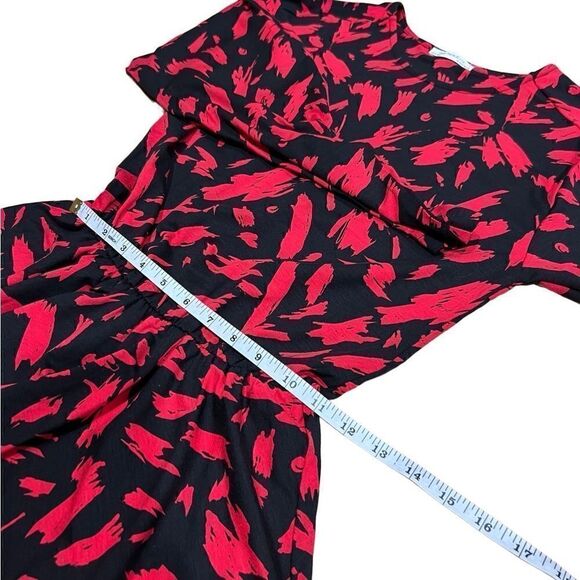 Zara Trafaluc Red Black Peplum Fit & Flare Dress size small - Picture 13 of 16